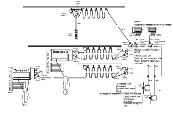 электрическая схема мостового крана