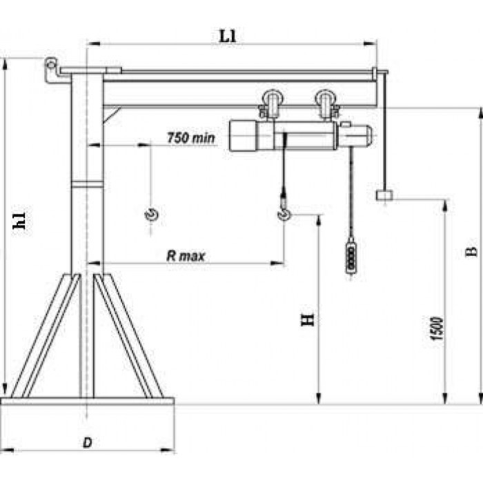 чертеж электрического консольного крана
